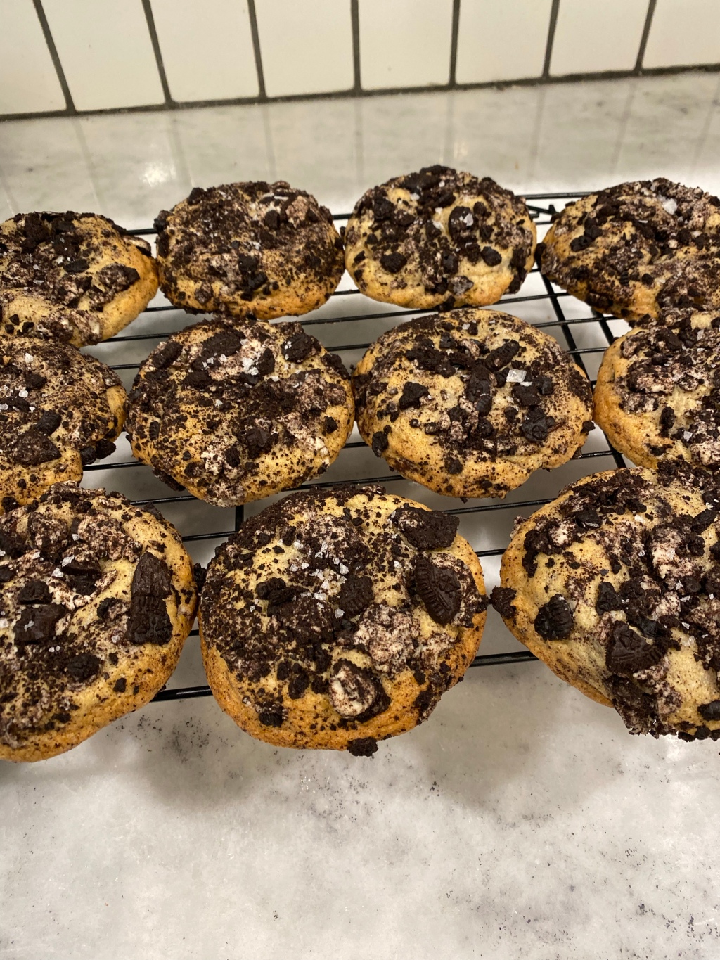 Dark chocolate chip and Oreo cookies